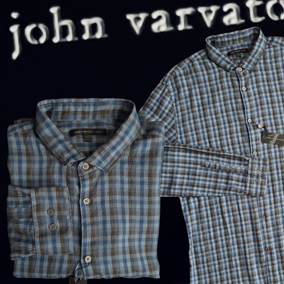 John Varvatos Star USA Fulton Gradient Check L/S Shirt - Picture 8 of 16